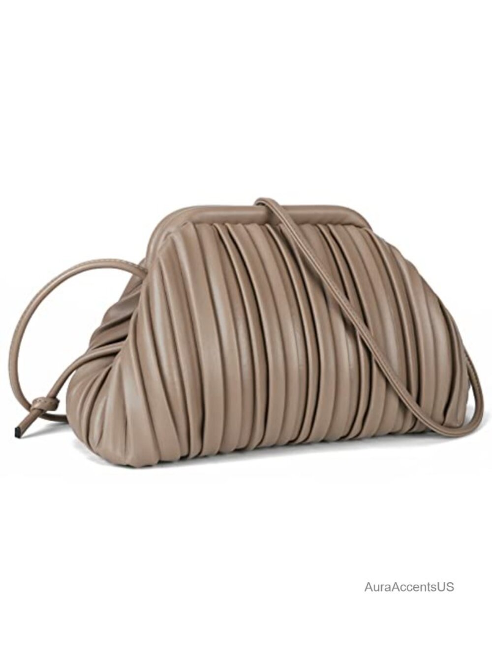 Ruched Vegan Leather Dumpling Top Handle Purse Crossbody Bag Shoulder
